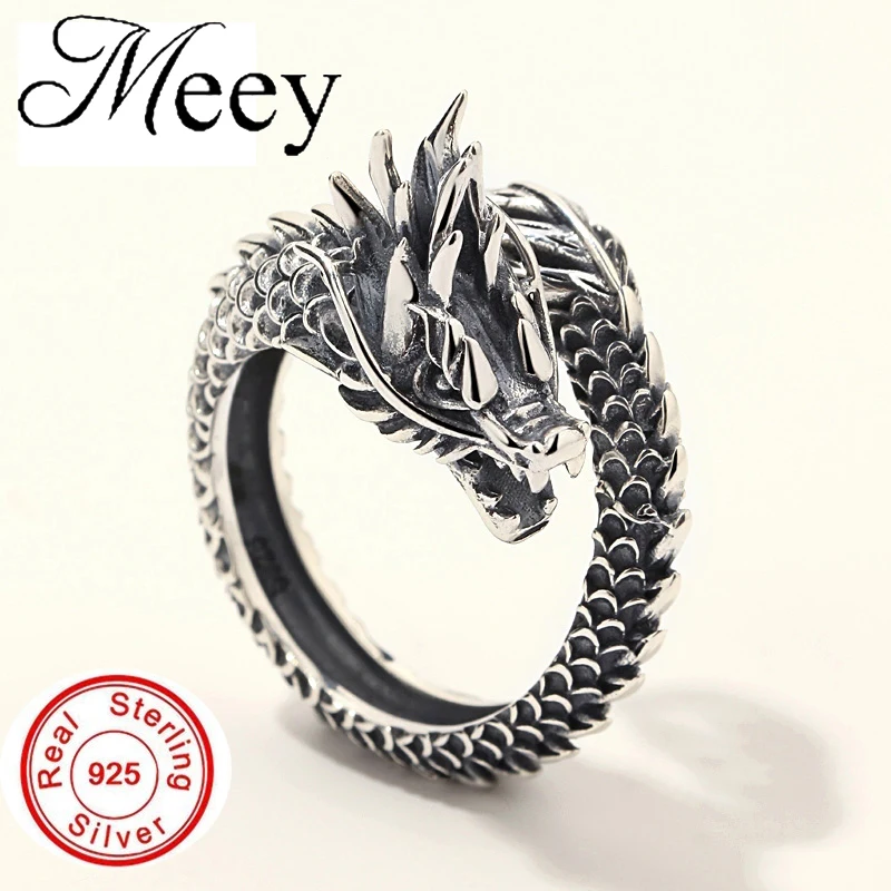 

Free Shipping New retro design of the Adjustable RING Silver Dragon for Men Women Fashion Finger Rings Opening Personality...