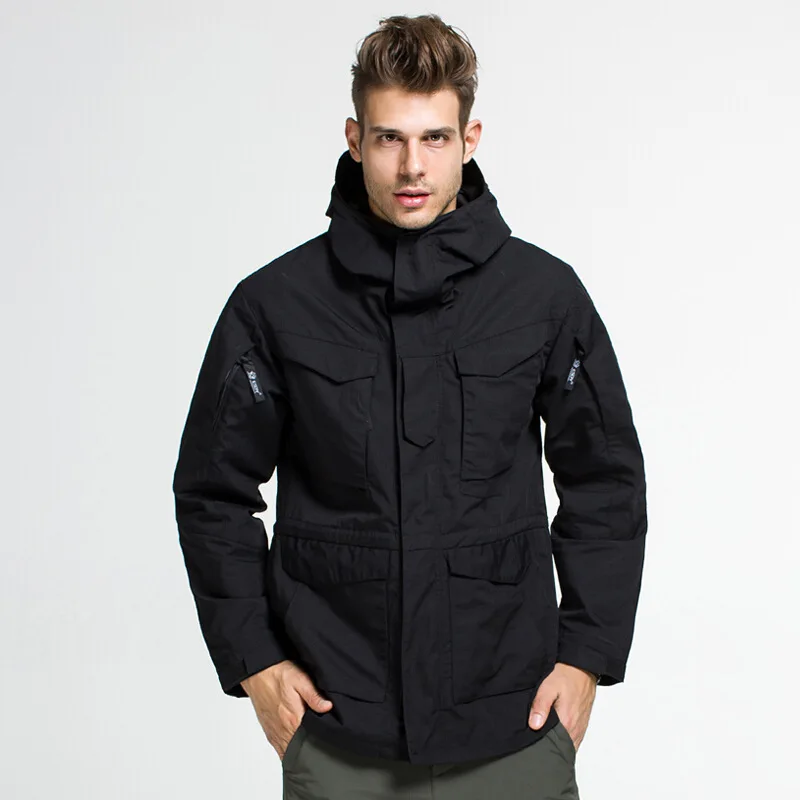 Осенне-зимнее пальто для велоспорта, альпинизма, походов, тренировок, тепловое ветрозащитное тактическое пальто с капюшоном, армейская ветровка M65