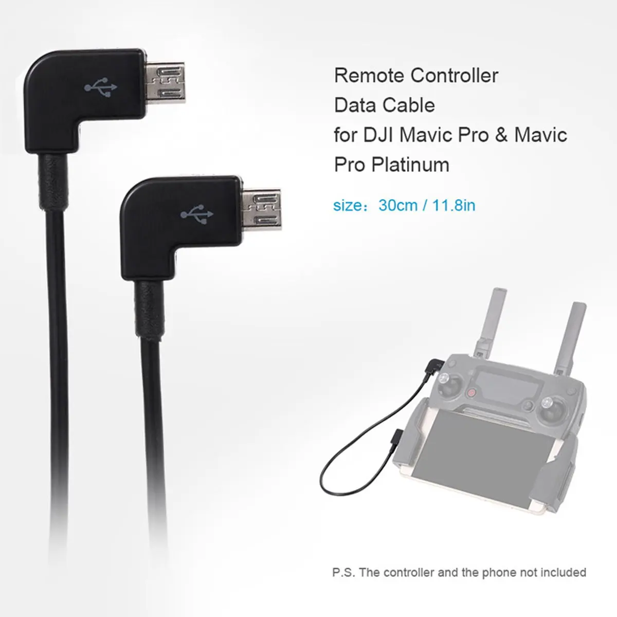 Jimier 30 см Черный Micro USB 2 0 к коннектору удаленного контроллера данных кабель для DJI