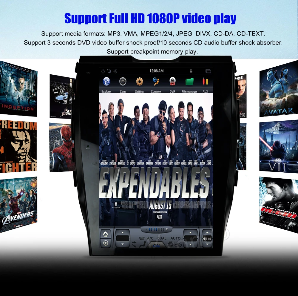 Discount Krando Android 8.1 12.1" Tesla Vertical screen car radio gps navigation for Ford edge 2015+ multimedia entertainment system OBD2 5