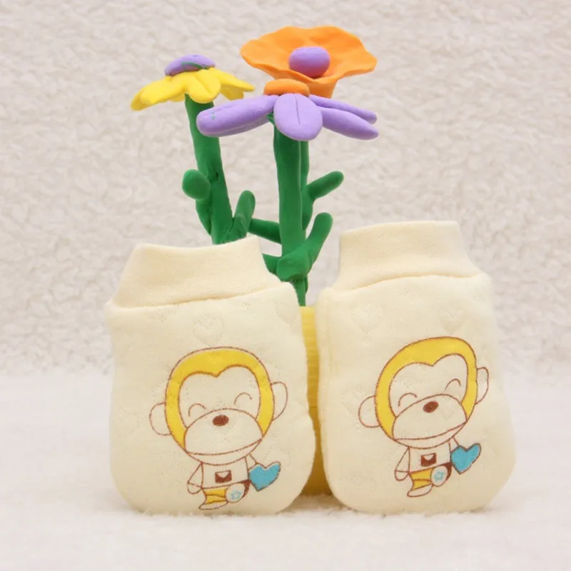 2 пары/Лот 100% хлопок с рисунком|baby gloves|baby mittensbaby mittens pattern |