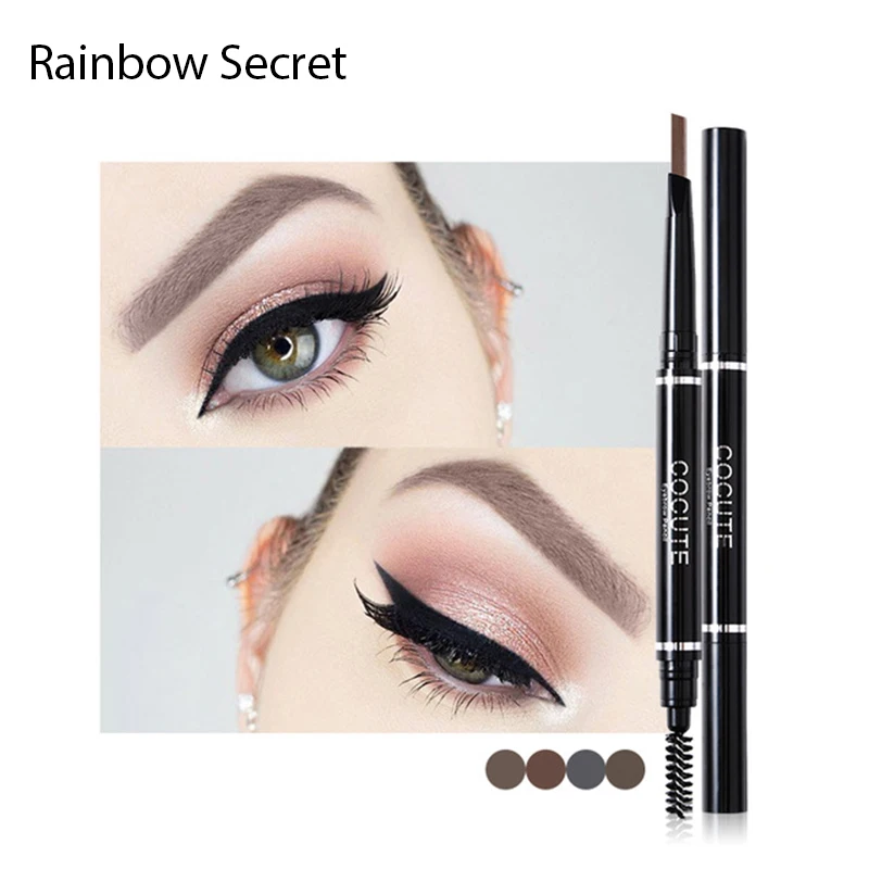 

2018 New Brand 4 Color Double-end 2 In 1 Waterproof Longlasting Dark Brown Eyebrow Pencil Make up Accessories