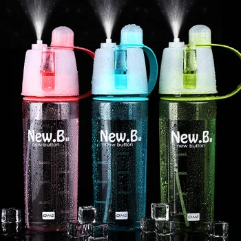 

2018 New 400ML 600ML Spray Water Bottle Atomizing Bottles Outdoor Sports Gym Drinking Drinkware Bottles
