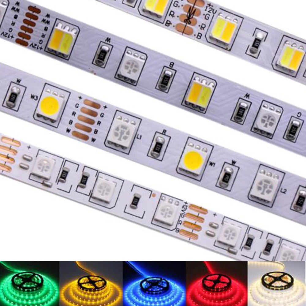 

LED Strip Light RGB CCT RGBW 5050 SMD 5m 60LEDs/m Full Colour Temperature adjustable white 12V 24V Home Holiday Decoration