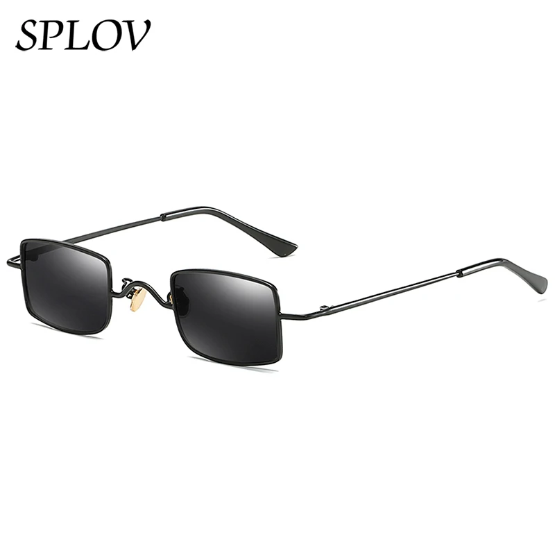 New Small Rectangle Sunglasses Men Women Retro Metal Simple Sun Glasses