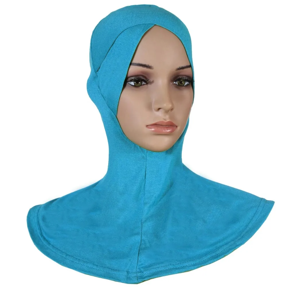 Бесплатная доставка Для женщин мусульманских Головные уборы хлопок крест шарф хиджабы Underscarf мгновенных хиджаб 20 Цвета смешанные оптовая