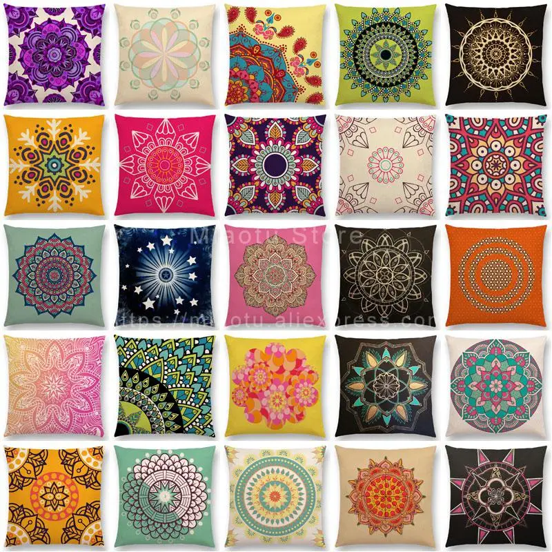 Чехол для подушки с принтом мандалы короны чакры|cushion cover pillow case|cushion covercushion pattern |