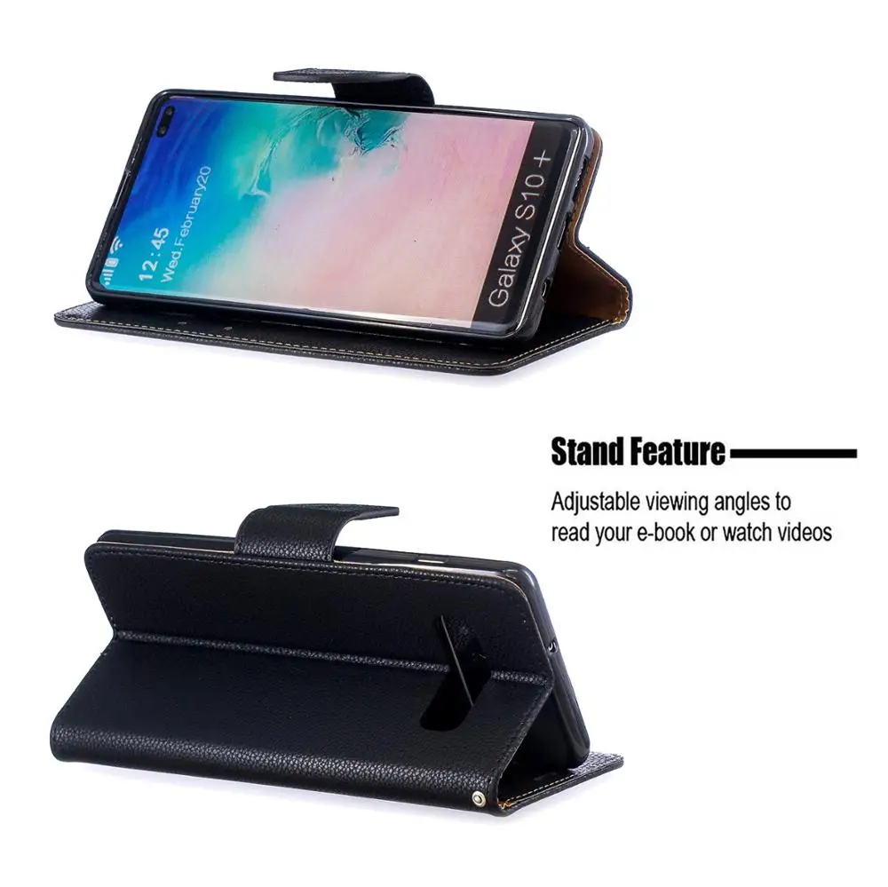 Wallet Phone Case for Samsung Galaxy S10 Plus S10e S10 S9 Plus PU Leather Flip Cover Stand Magetic Closure with Card Holder