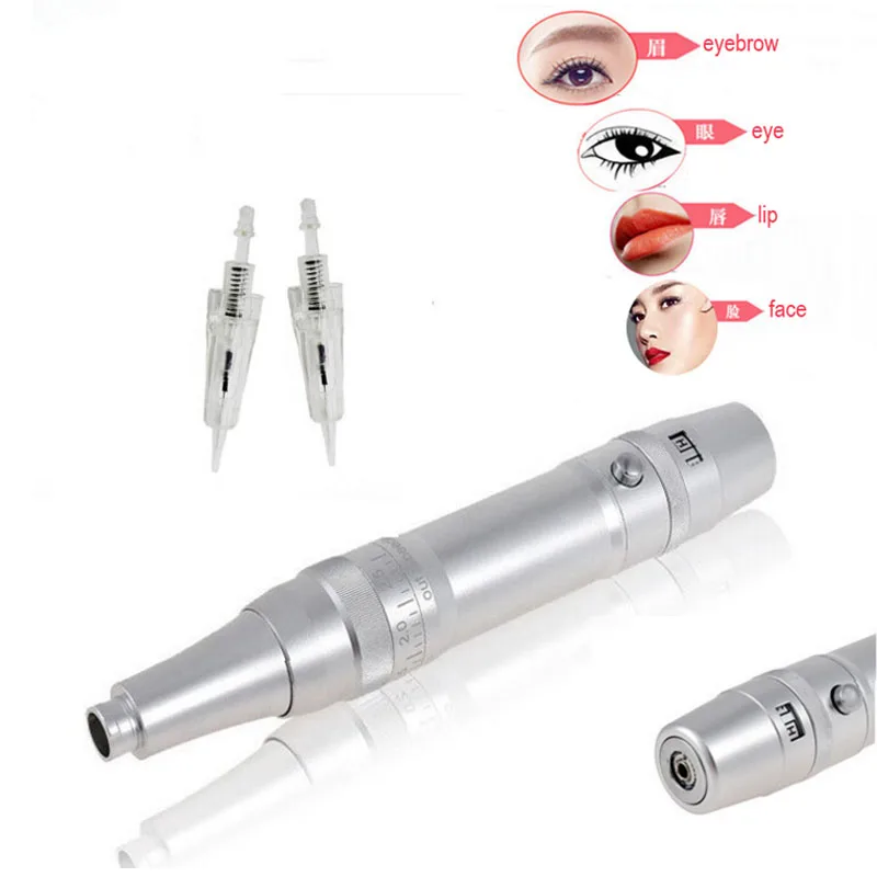

1pc pro makeup tattoo pen d e r m a machine permanent eyebrow lip contour dr pen A1 tips beauty art tattoo tool