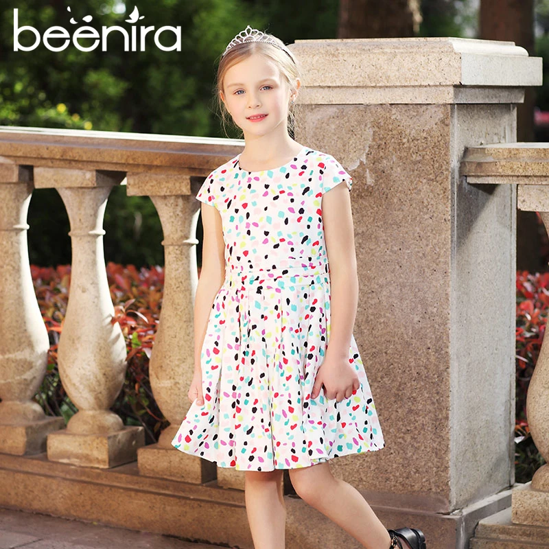 Beenira Girls Dresses 2019 New European And American Style Children Colorful Dots Princess Dress Design For 4-14Y Summer | Детская