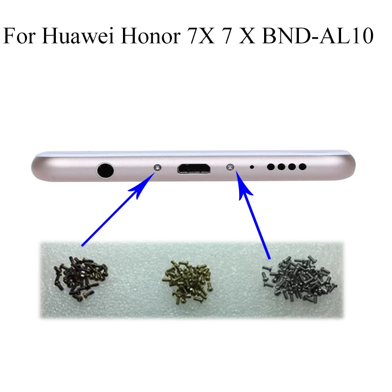 4 шт. Серебряная док-станция Honor7x с винтами корпус винт для ногтей tack Huawei Honor 7X 7 X