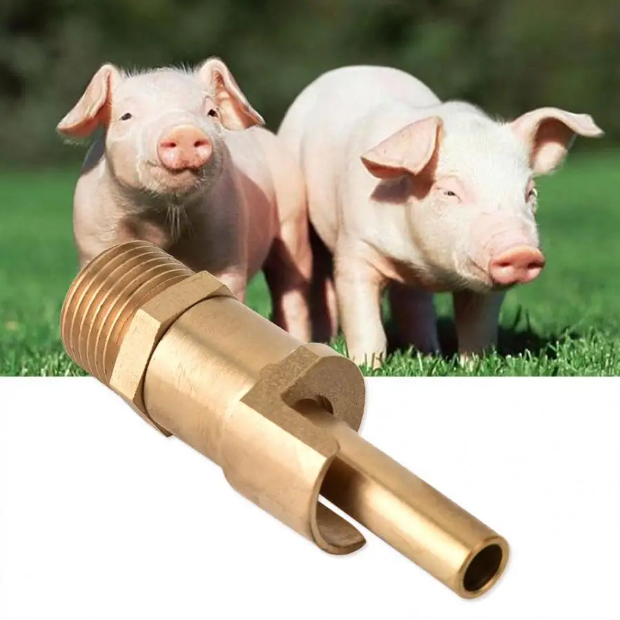 

Hign Quality 2pcs Copper Straw Type Automatic Nipple Drinker Waterer Feeder For Sheep Pig Sow Piglet Hog