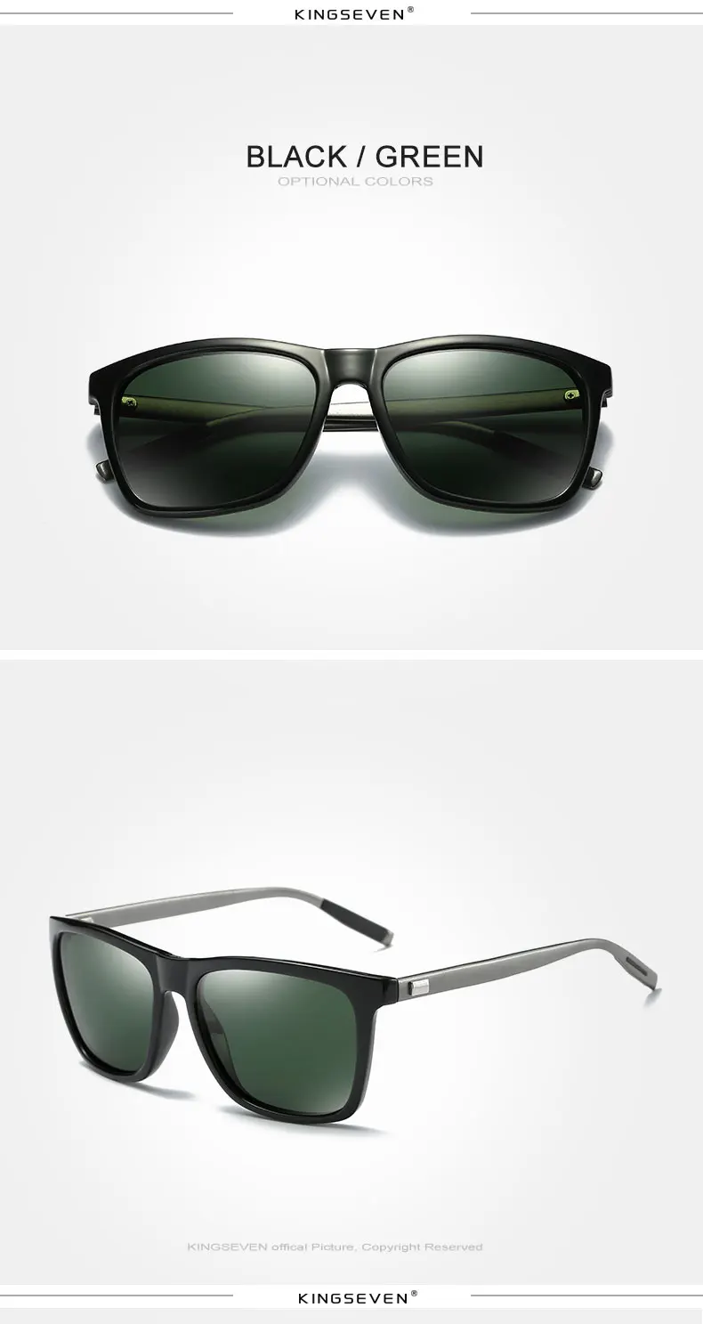 3PCS Combined Sale KINGSEVEN Polarized Sunglasses For Men Night Vision Oculos de sol Men's Fashion Square Driving Eyewear