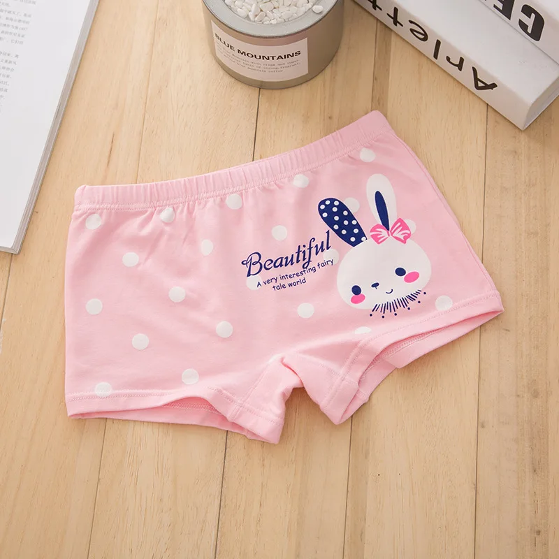 5pc/lot Cute Cartoon Boxer Kids Underpants Children's Underwear Girls Baby Organic Cotton Pants Suit 2-10 Years