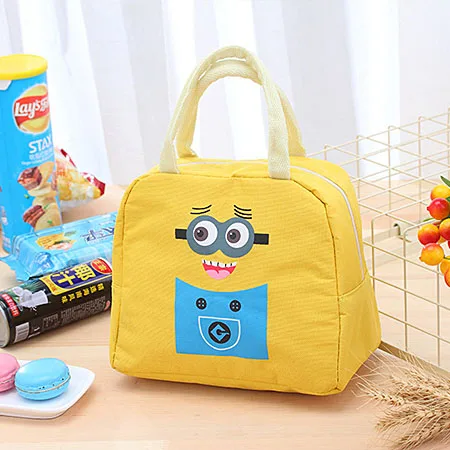 Minions Милый мультфильм Переносные сумки для обедов водостойкая изоляция Bento Box студенты мульти-функция Пикник сумка для хранения детей закуски сумки - Цвет: Minions