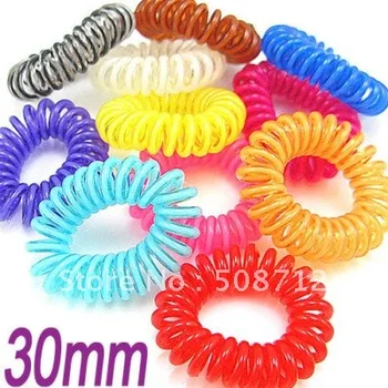 

Free shipping!!! 500piece/lot Plastic rubber ponytail Holders Assorted 30mm
