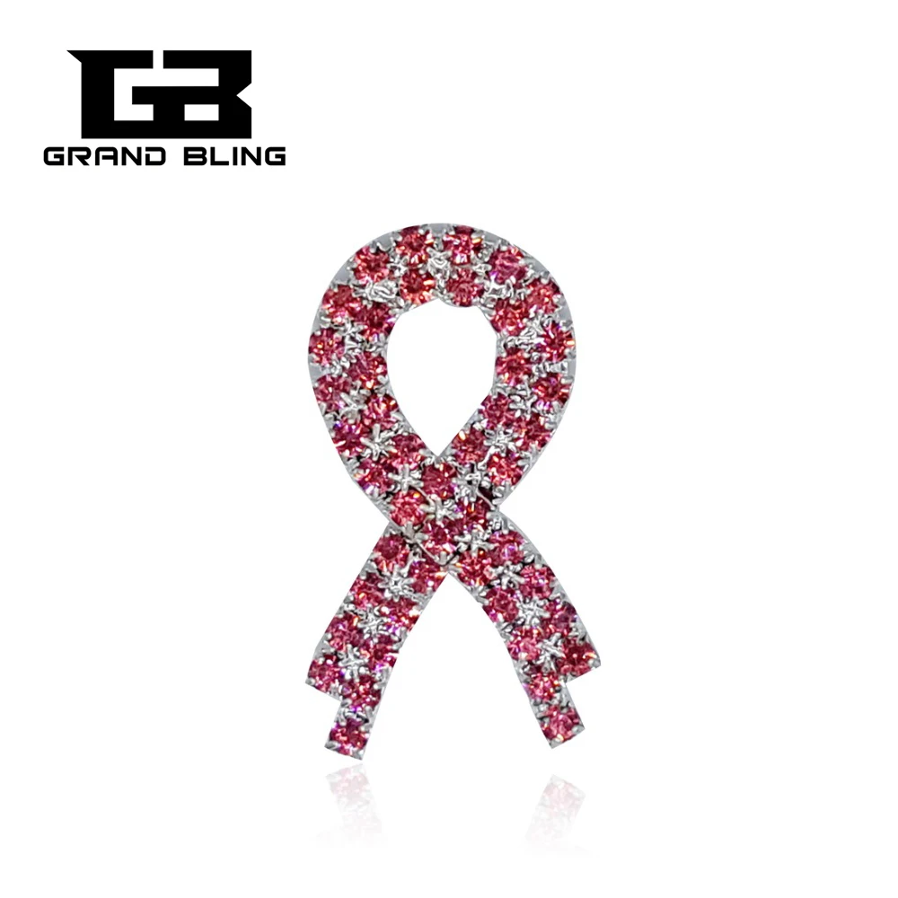 

Pink Rhinestone Ribbon Pins for Global Breast Cancer Prevention Group