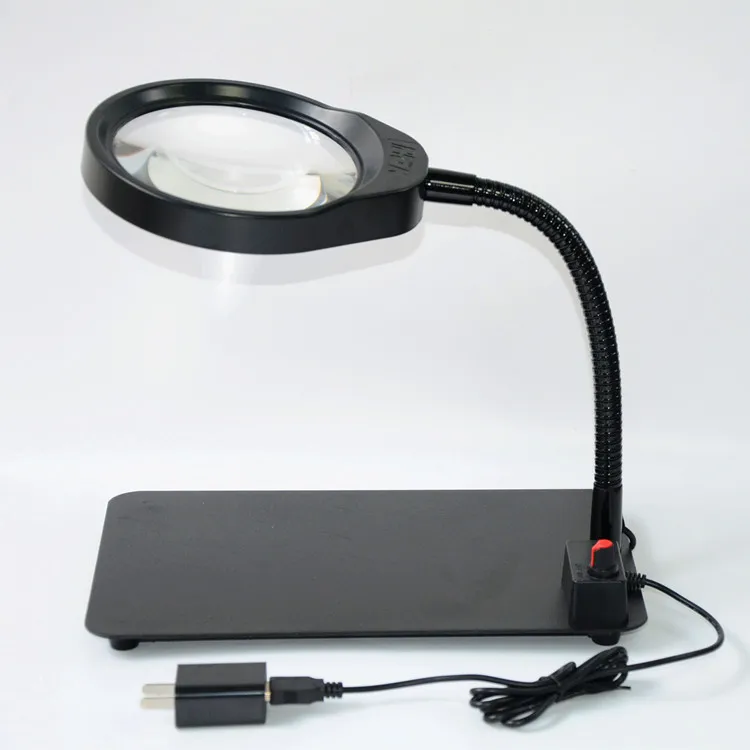 

3X5X8X10X Magnifier LED Desk Light Daylight Craft Glass Table Lamp With 26CM Metal hose, 36 LED Glass Lens Desk Magnifier Lamp