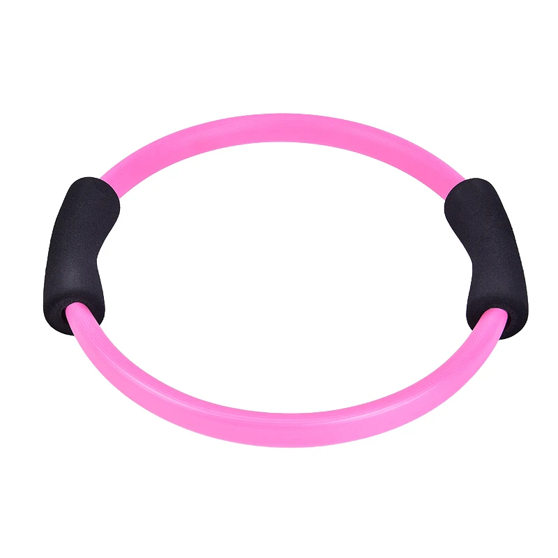 Розовый Pilates Ring Magic Circle Dual Grip Sporting Goods Yoga Ring Exercise Fitness Body Massage Loop Lose Weight Equipment - Цвет: Розовый