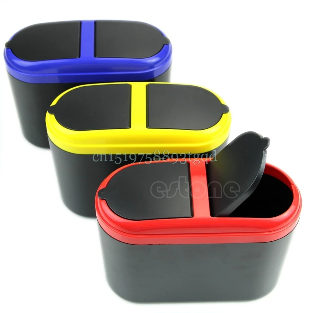 

Mini Dustbin Box Trash Rubbish Can Garbage Dust Case Holder Bin Hook For Car SUV