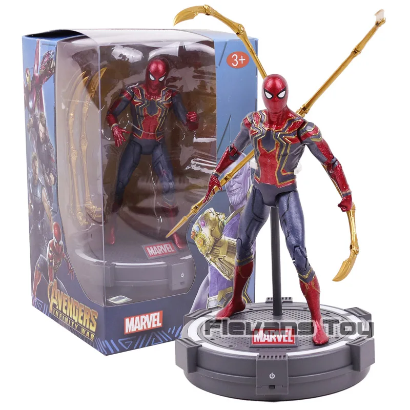 Avengers Infinity War Spiderman Iron Spider Action Figure Toy Collection Movable Model with LED Ligth Base Avengers Infinity War Spiderman Iron Spider Action Figure Toy Collection Movable Model with LED Ligth Base