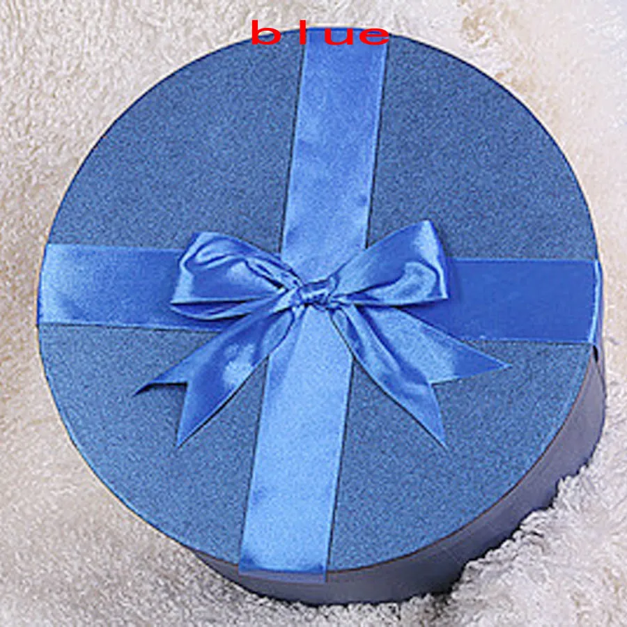 35x18 см Цветы Подарочная коробка чистый цвет круглая бумага картонная коробка День Святого Валентина Свадебная вечеринка украшение дома сувениры подарок - Цвет: blue