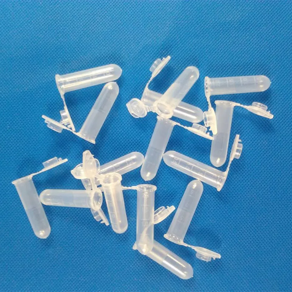 

100pcs/lot 2ml Clear Graduated Plastic Centrifuge Tubes with snap cap Round bottom sample vials High temperature sterilization