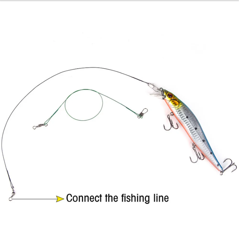 30 шт./лот, противоукусная стальная рыболовная леска, стальной провод, лидер с поворотным олта, рыболовный аксессуар, свинцовый поводок, рыболовный поводок, проволока