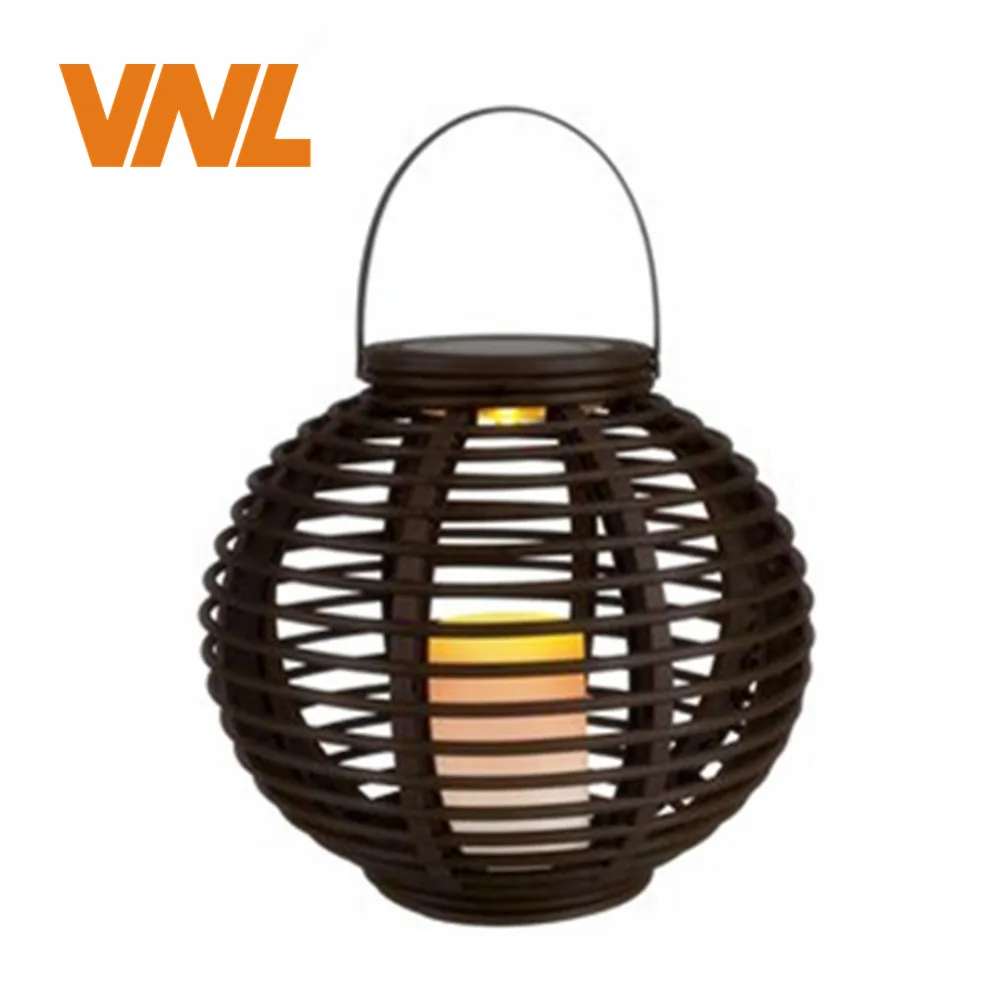 Movido a Energia Lanterna da Vela com Cintilação Rattan ao ar Luzes do Jardim Ip65 à Prova Água Solar Levou Led Âmbar Lâmpada Livre Decorativo Vnl d' 3 Lâmpadas solares