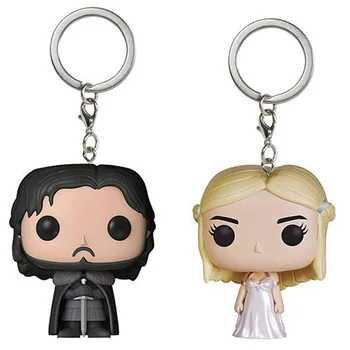 Game Of Thrones Season Theme Keychain 1 Toys Action Figure Collectible Model Vinyl Dolls Daenerys Targaryen Jon Snow BlackDragon