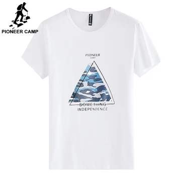 

Pioneer Camp 100% cotton men t-shirt smart print pattern young boy tees