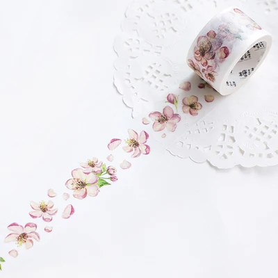 1 шт. DIY Бумага японская клейкая лента из рисовой бумаги девушки цветы звезды украшения клейкие ленты Скрапбукинг наклейки 5 м - Цвет: M0128YingHuaXue25mm