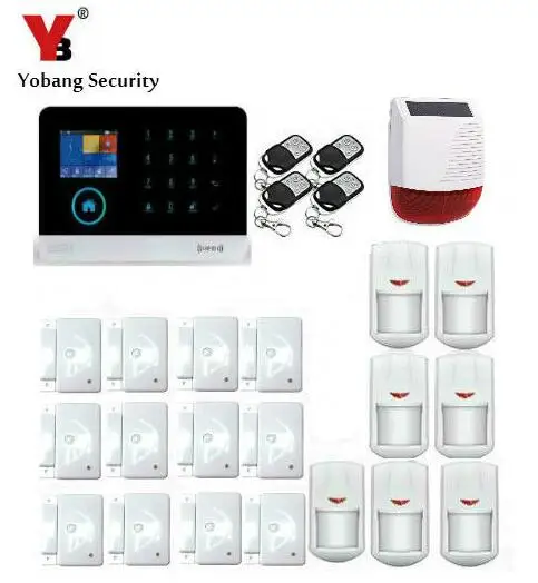 Yobang Security RFID GSM GPRS Alarm Systems Outdoor Solar Siren WIFI SMS Wireless Alarme Kits Metal Remote Control Motion Alarm