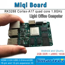miqi single board.RK3288 ARM Quad-core A17 Development/demo board 1.8GHzx4. open source Ubuntu. Android HDMI 2GB DDR 16GeMMC