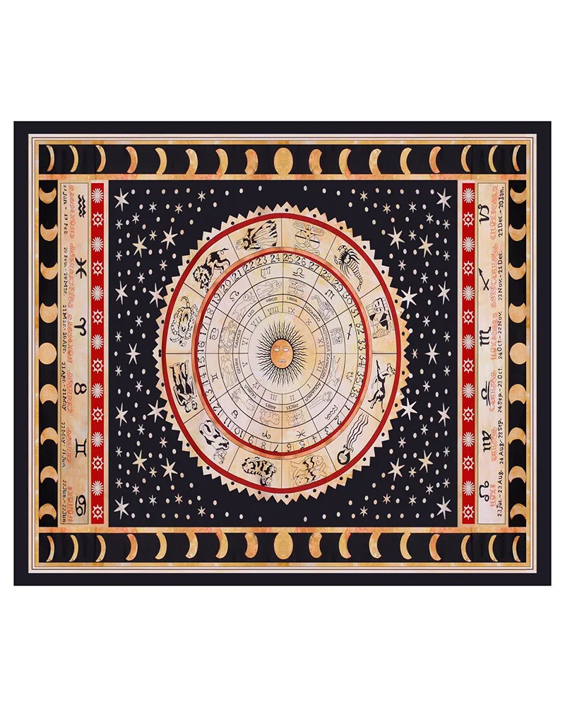 

Retro Indian Style Tapestry Sun Block Dark Constellation Wall Hanging Tapestry Home Decorative Wall Carpet Home Decor