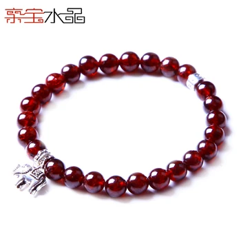 

Crystal natural wine red garnet bracelet female women's accessories