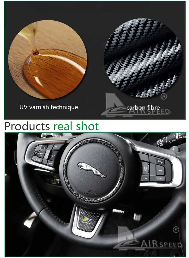 Carbon Fiber Car Steering Wheel Stickers Decals Emblem Decoration Accessories for Jaguar XFL F-PACE XE XEL Car Styling (4)