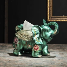 Роскошные украшения домашнего интерьера слон бумажное полотенце коробка Подарочная коробка украшения ручной росписью коробка салфетки