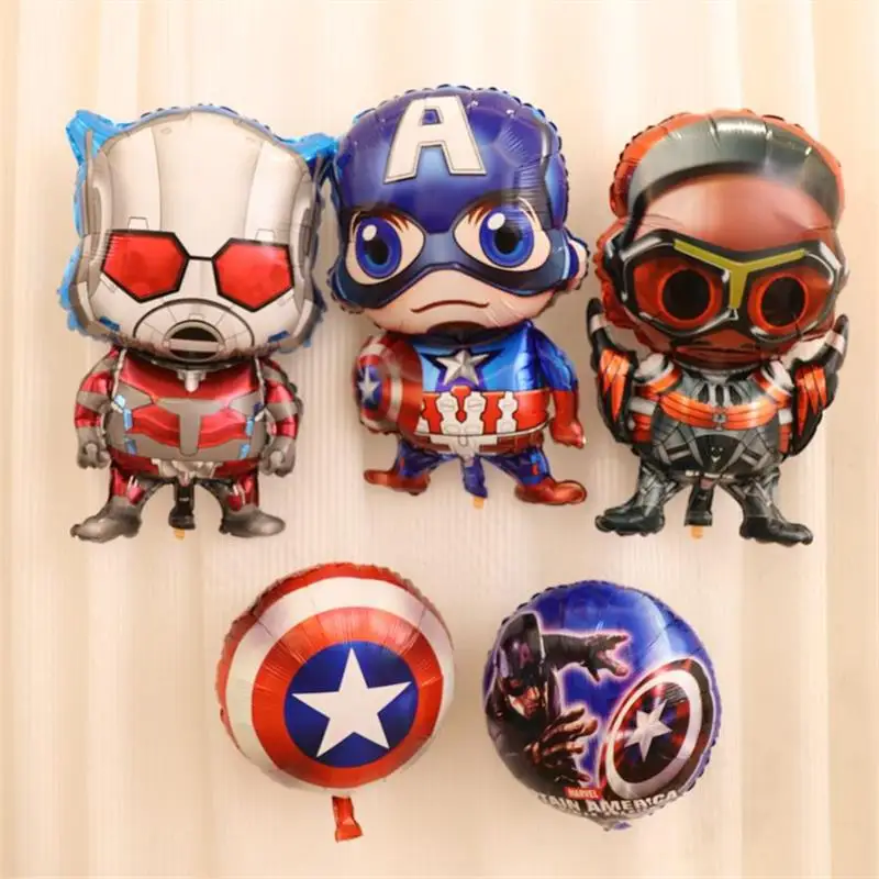5 personal computer avengers aluminum foil balloons birthday wedding decorated captain America's shield balloon classic hero the | Дом и