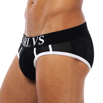 

ORLVS Brand 50PC/LOT Wholesale Comfortable Briefs Men Underwear Breathable Cotton Male Panties Quick Dry Mesh Men Underwear
