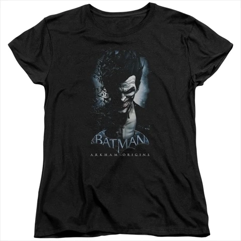 Batman Arkham Origins-Joker - Short Sleeve Womens Tee Tee Black - Medium