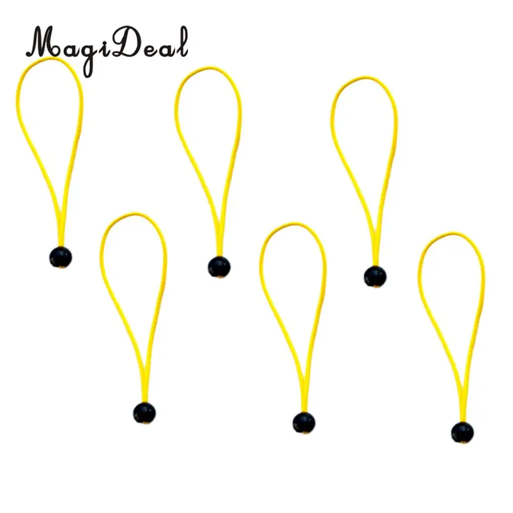 MagiDeal 6 Pieces 15cm Heavy Duty Ball Bungee Cord Tie down Cord Canopy Straps for Camping Hiking Tent Travell Accessories