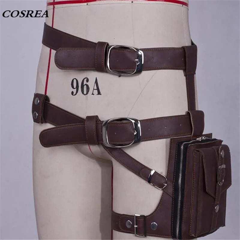 

COSREA Game Playerunknown Battlegrounds PUBG Cosplay Straps Belts Waist Bag Pu Leather Halloween Party Game Props For Man Woman