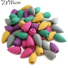 50 шт. многоразовый запах красочные натуральные пули Буддизм Курильница для благовоний Жасмин дым полые конусы башня ароматические благовония подарки