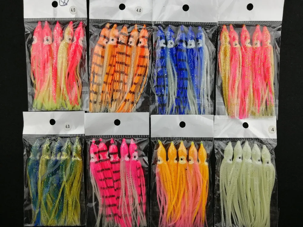 

5Pcs/set 11cm Luminous fishing Lure Sea Fishing Squid Jigs Artificial 9 Colors Soft Bait