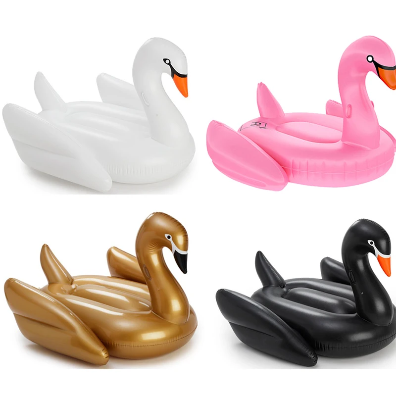 190cm 75inch Giant Pool Floats Inflatable White/black/golden Swan