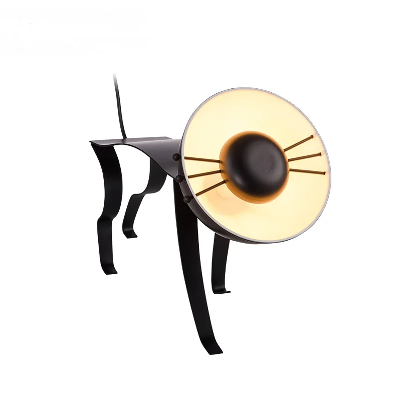 

Post modern creative black personality Persian cat walking designer model room Table Lamps clubhouse desk lamp LO72516