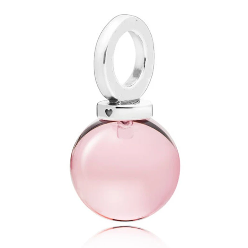 

New 925 Sterling Silver Bead Charm Love Potion With Pink Ball Crystal Necklace Pendant Fit Pandora Bracelet Bangle Diy Jewelry