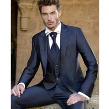 Новые мужские костюмы, новые свадебные костюмы с отворотом мужской костюм фрак на заказ костюмы Жениха(куртка+ брюки+ жилет