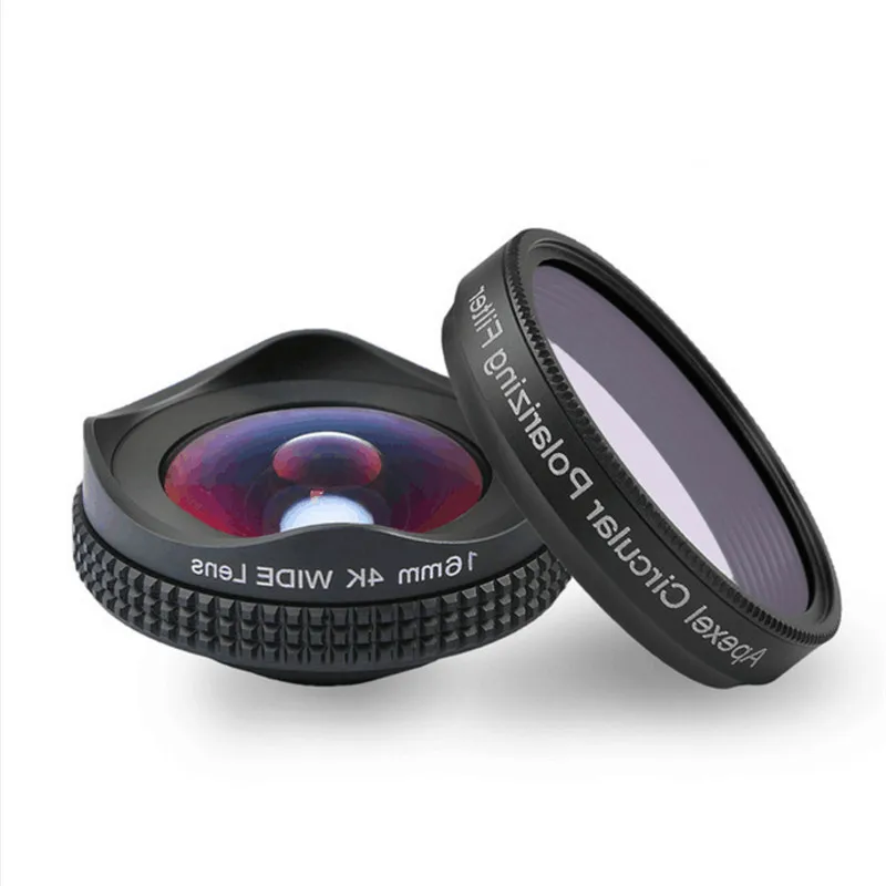 

APEXEL Professional 4K Wide Lens Circular Polarizing Filter 16mm HD Super Wide Angle Lens For iPhone X 8 7 Plus Samsung Phone